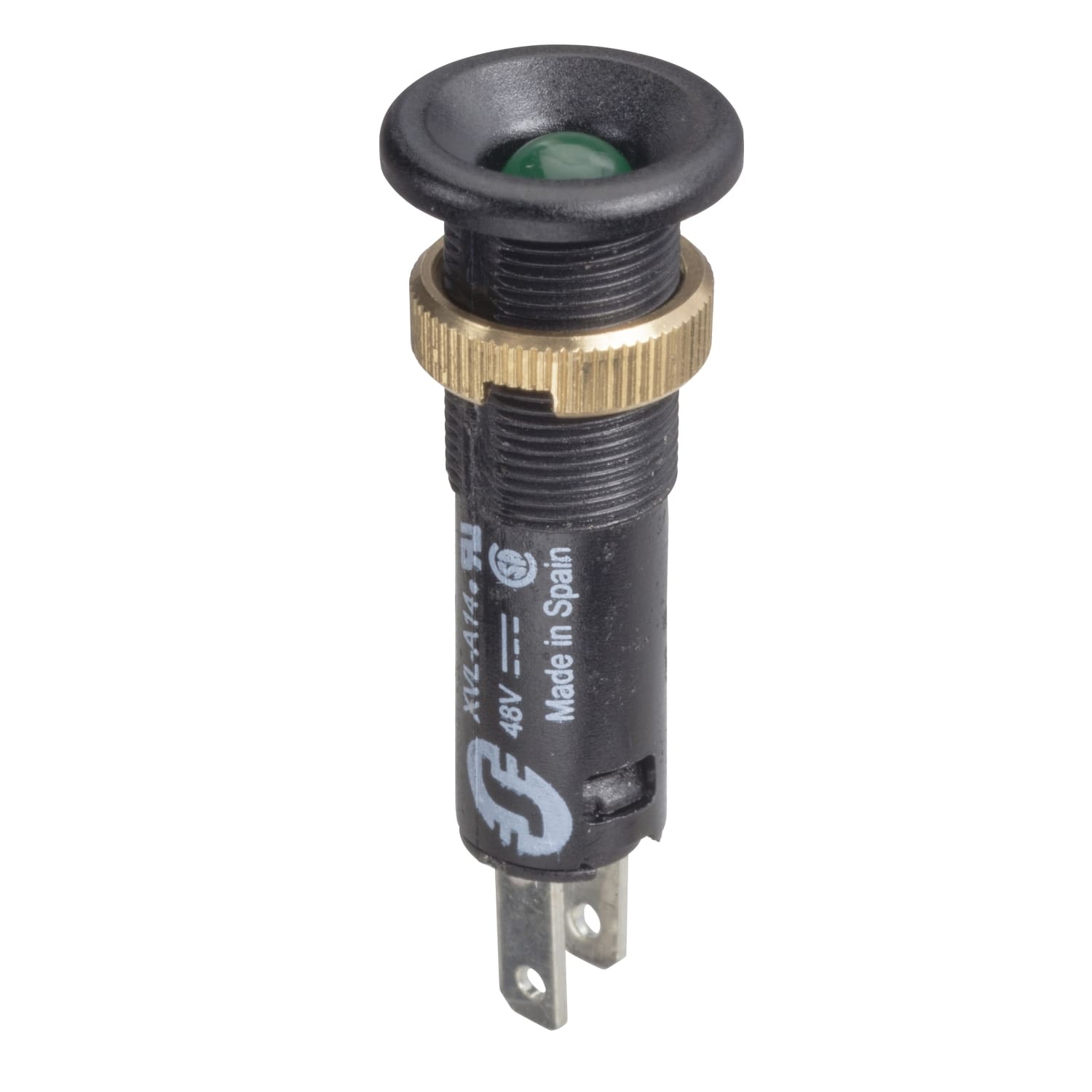 SCHNEIDER ELECTRIC - Lampada spia Ø8 - IP40 - verde - LED sporgente - 48V - faston