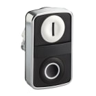 SCHNEIDER ELECTRIC - Testa pulsante doppio Ø22 - bianca + nera - 0/I - IP66