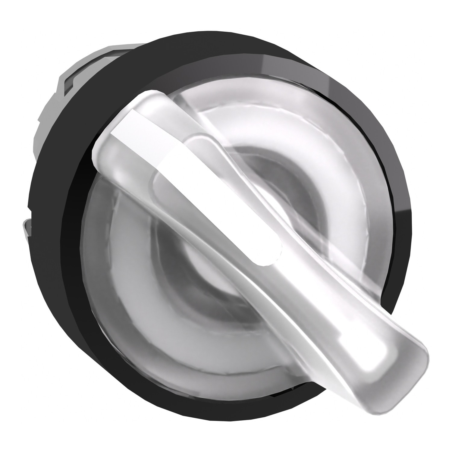 SCHNEIDER ELECTRIC - Testa selettore luminoso -Harmony XB4, 2 posizioni Ø22 - bianco- per LED universale - ghiera nera, metallo