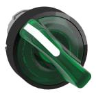 SCHNEIDER ELECTRIC - Testa selettore luminoso -Harmony XB4, 2 posizioni Ø22 - verde- per LED universale - ghiera nera, metallo