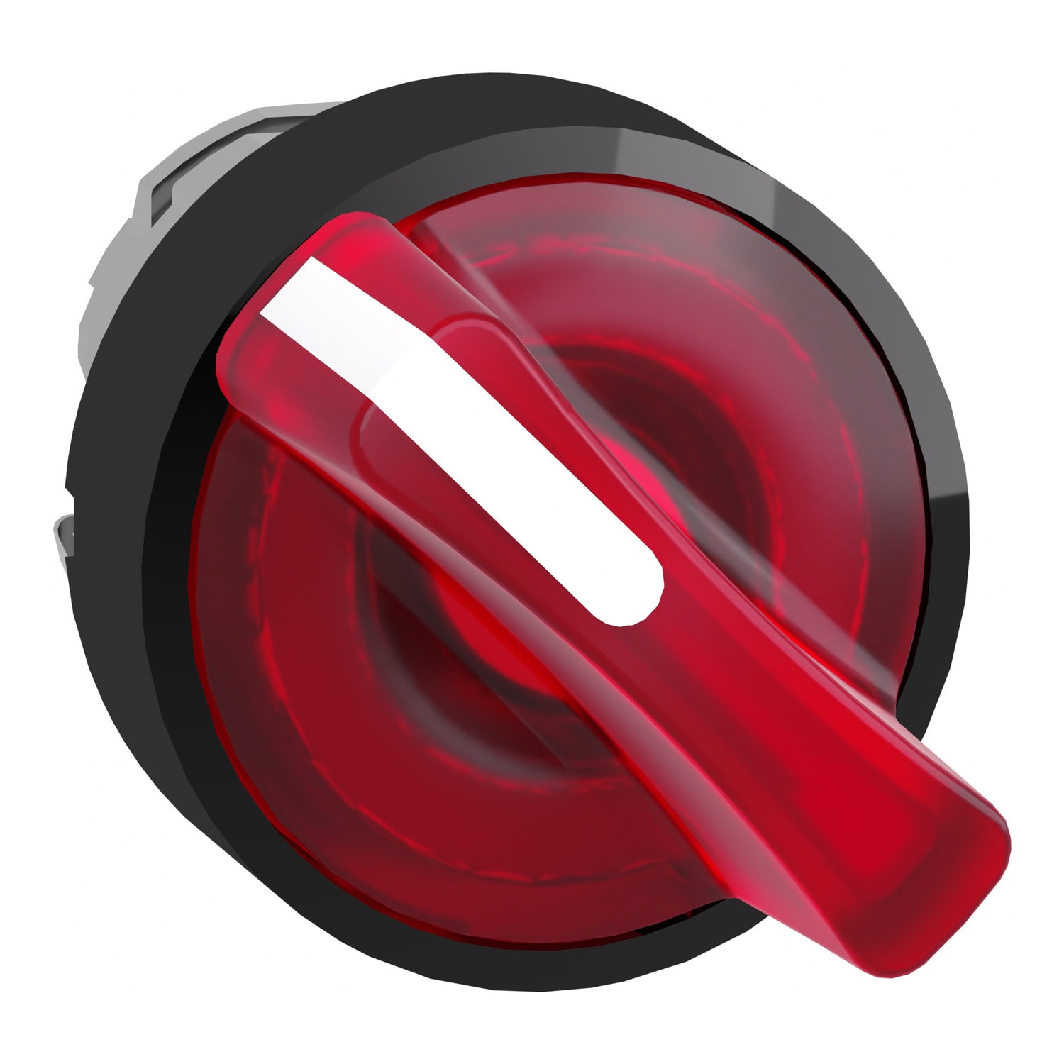 SCHNEIDER ELECTRIC - Testa selettore luminoso -Harmony XB4, 2 posizioni Ø22 - rosso- per LED universale - ghiera nera, metallo