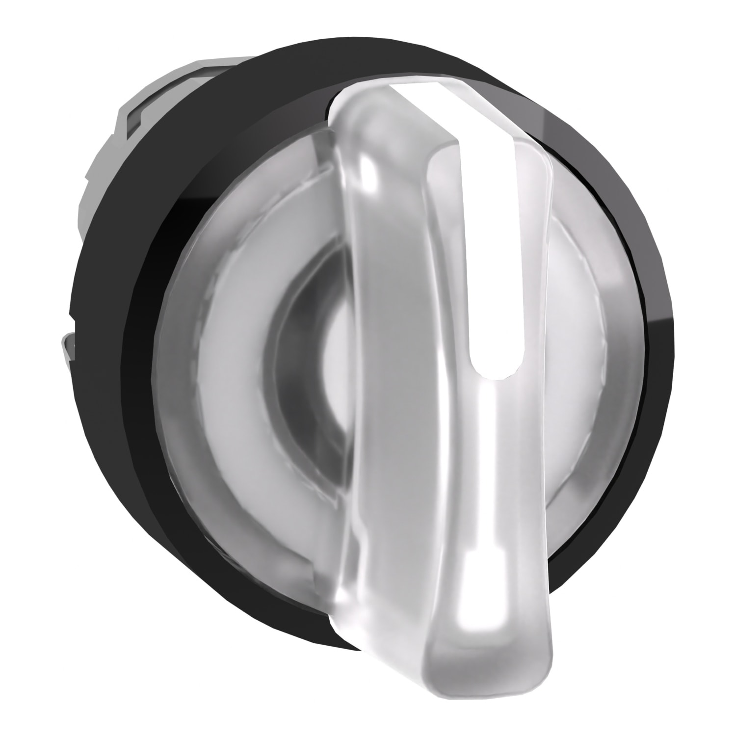 SCHNEIDER ELECTRIC - Testa selettore luminoso -Harmony XB4 - 3 posizioni Ø22 - bianco- per LED universale - ghiera nera, metallo