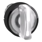 SCHNEIDER ELECTRIC - Testa selettore luminoso -Harmony XB4 - 3 posizioni Ø22 - bianco- per LED universale - ghiera nera, metallo