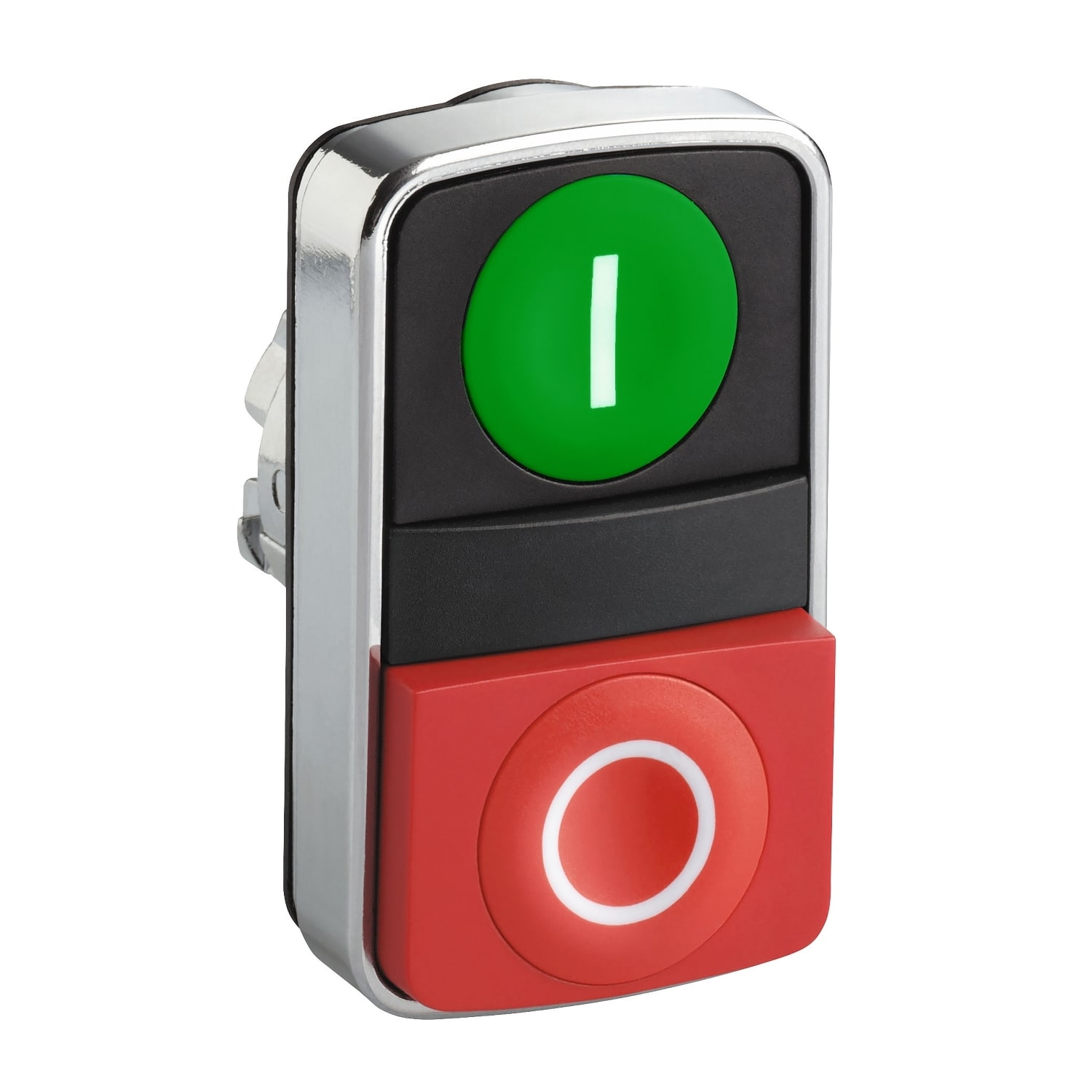 SCHNEIDER ELECTRIC - Testa pulsante doppio Ø22 - rossa + verde - 0/I - IP40
