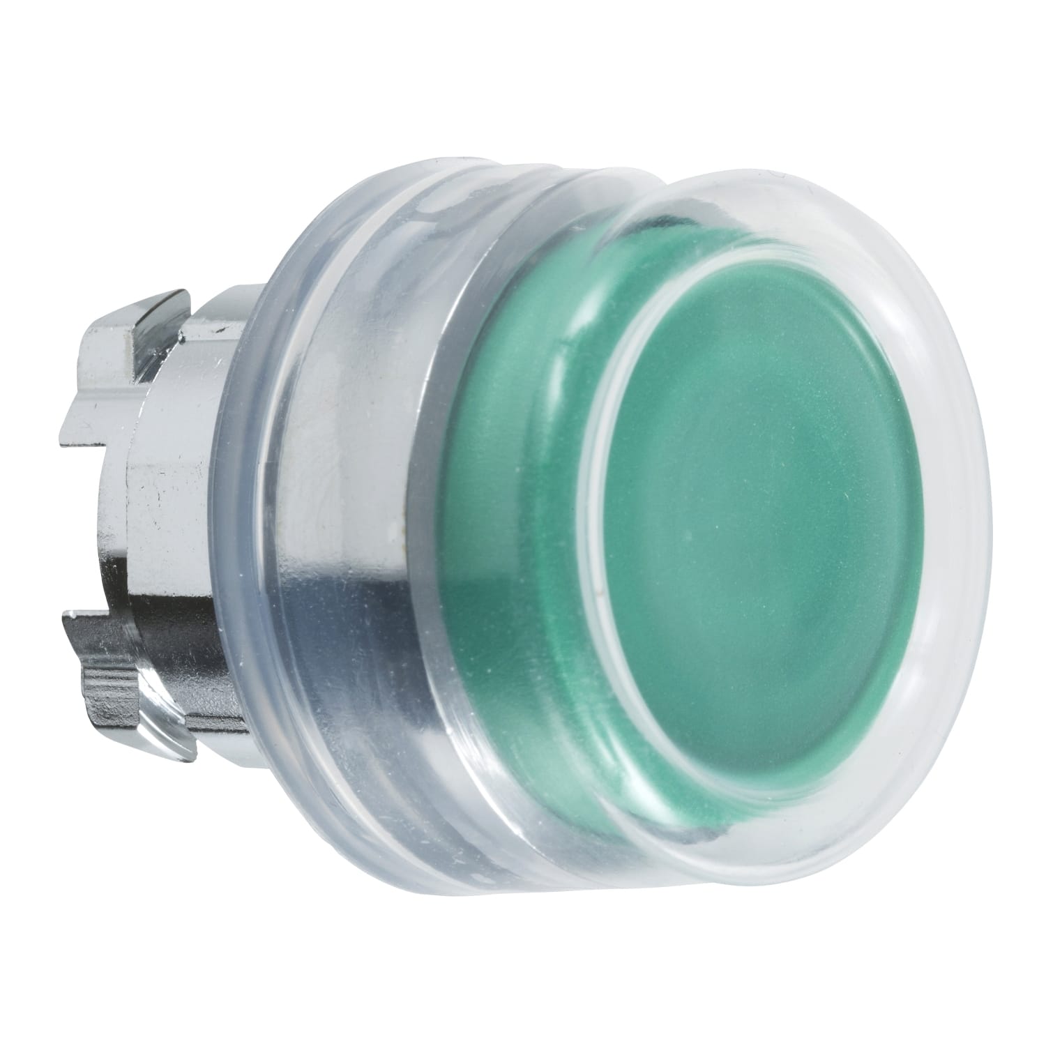 SCHNEIDER ELECTRIC - Testa pulsante Ø22 - filoghiera—verde - (silicone trasparente)