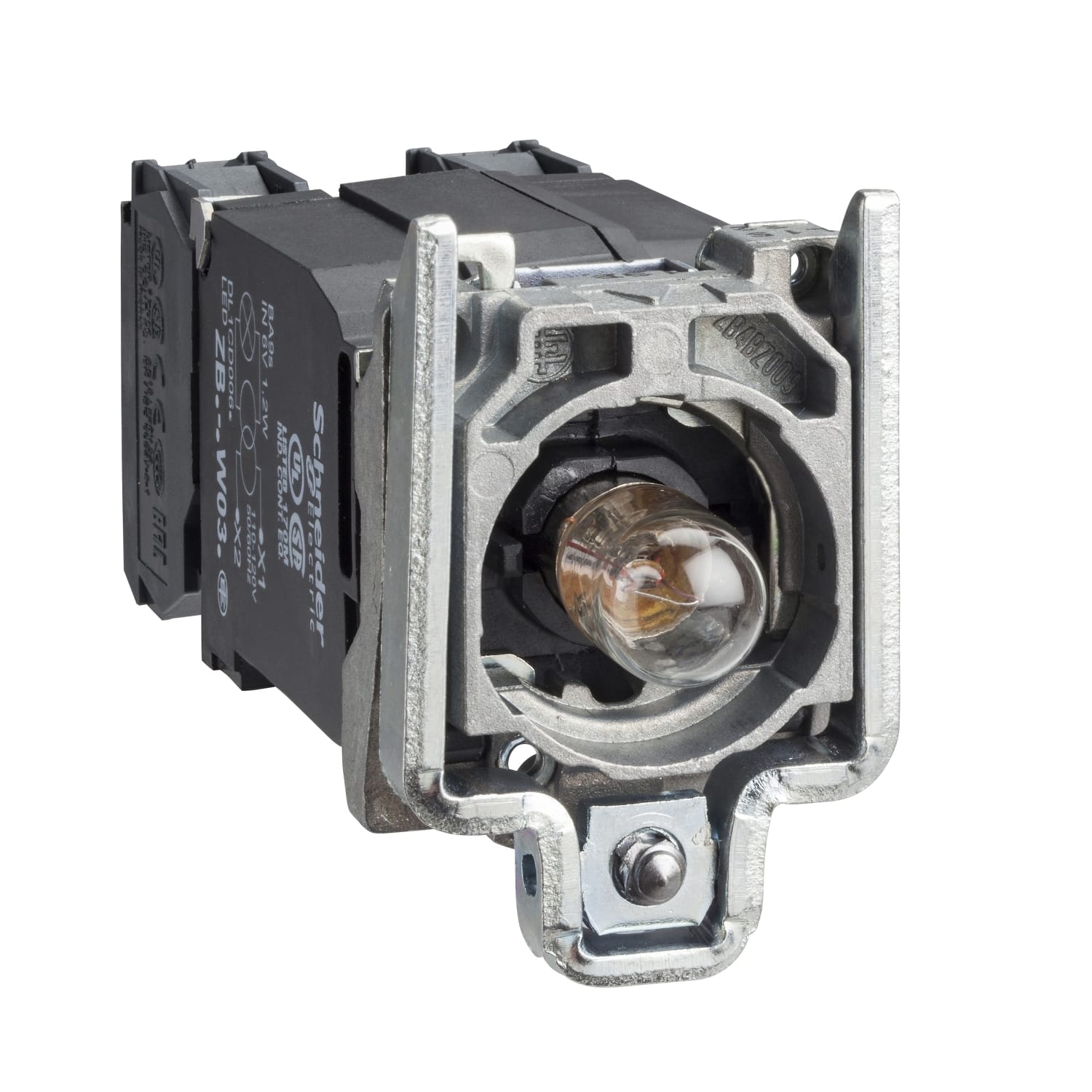 SCHNEIDER ELECTRIC - Corpo per pulsante luminoso Ø22 - lampadina BA 9S 1NO+1NC