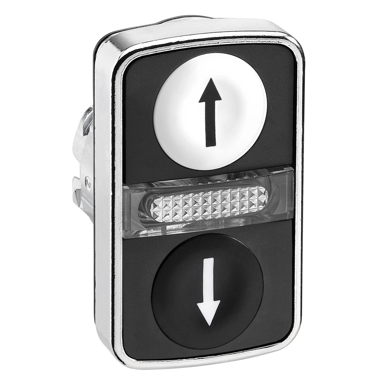 SCHNEIDER ELECTRIC - Testa pulsante doppio Ø22 - bianca + nera - 0/I