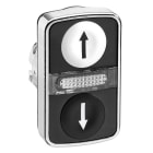 SCHNEIDER ELECTRIC - Testa pulsante doppio Ø22 - bianca + nera - 0/I