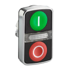 SCHNEIDER ELECTRIC - Testa pulsante doppio Ø22 - rossa + verde - con marcatura