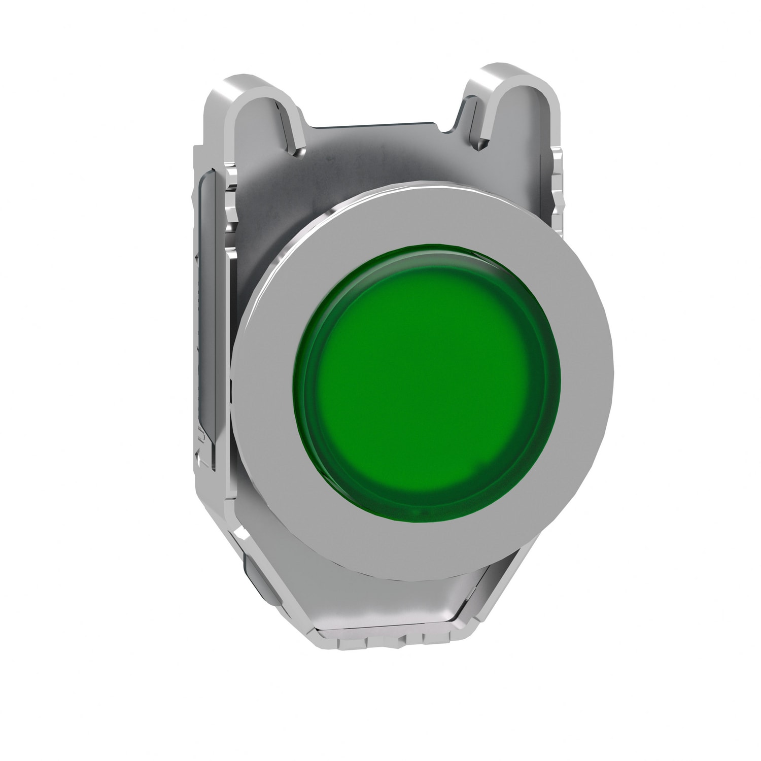 SCHNEIDER ELECTRIC - Testa pulsante luminoso sporgente verde filopannello ad aggancio passo-passo- per LED universale- Ø30