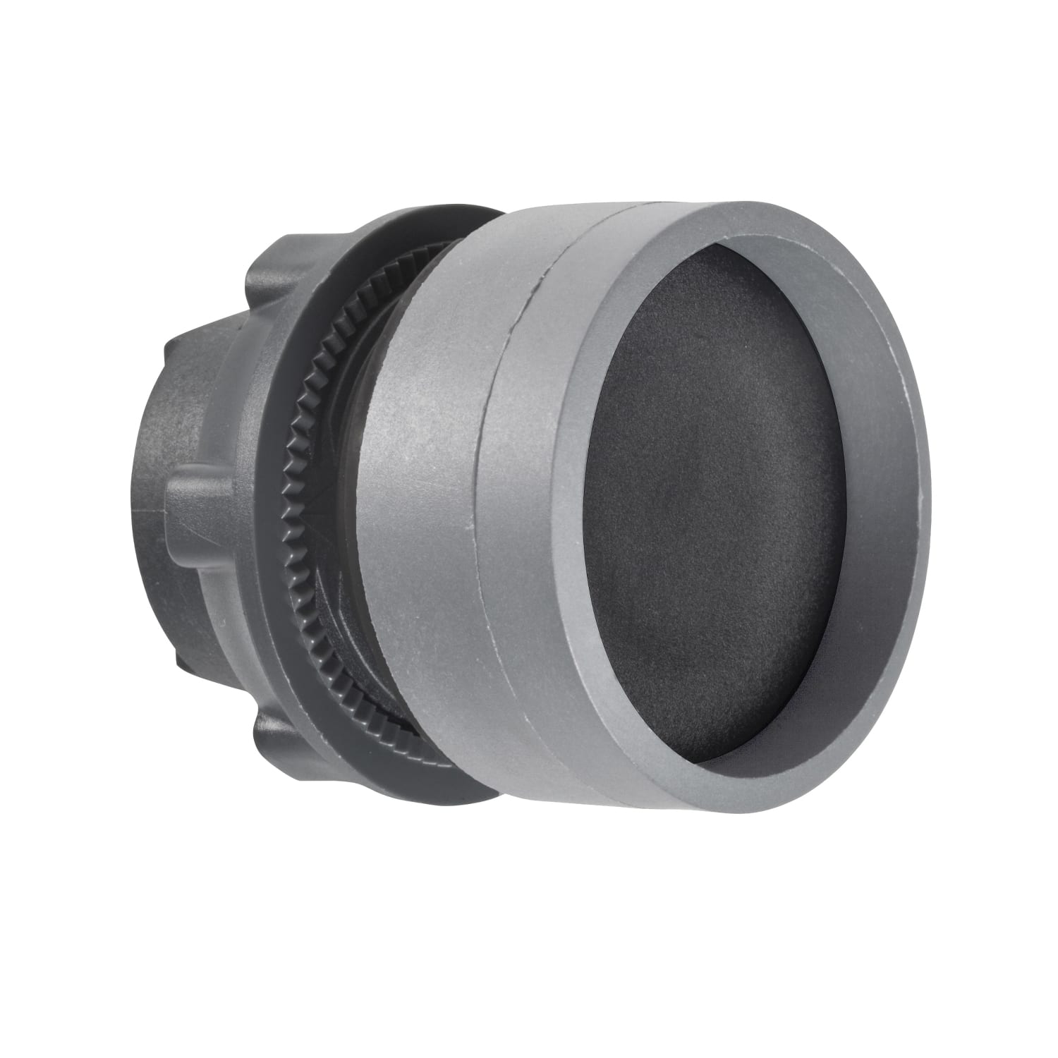 SCHNEIDER ELECTRIC - Harmony XB5, testa pulsante, plastica, guardia alta, nero, 22mm, ad impulso, senza marcatura, ghiera grigia