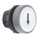 SCHNEIDER ELECTRIC - Testa pulsante, Harmony XB5, plastica, filoghiera, bianco, 22mm, ad impulso, con marcatura freccia, ghiera grigia