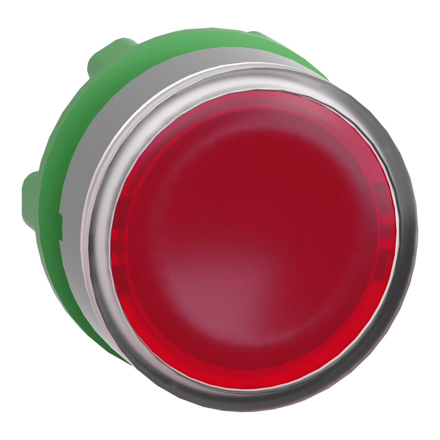 SCHNEIDER ELECTRIC - Testa pulsante, Harmony XB5, ghiera grigia, rosso, filoghiera, 22mm, per LED universale, per inserimento etichetta