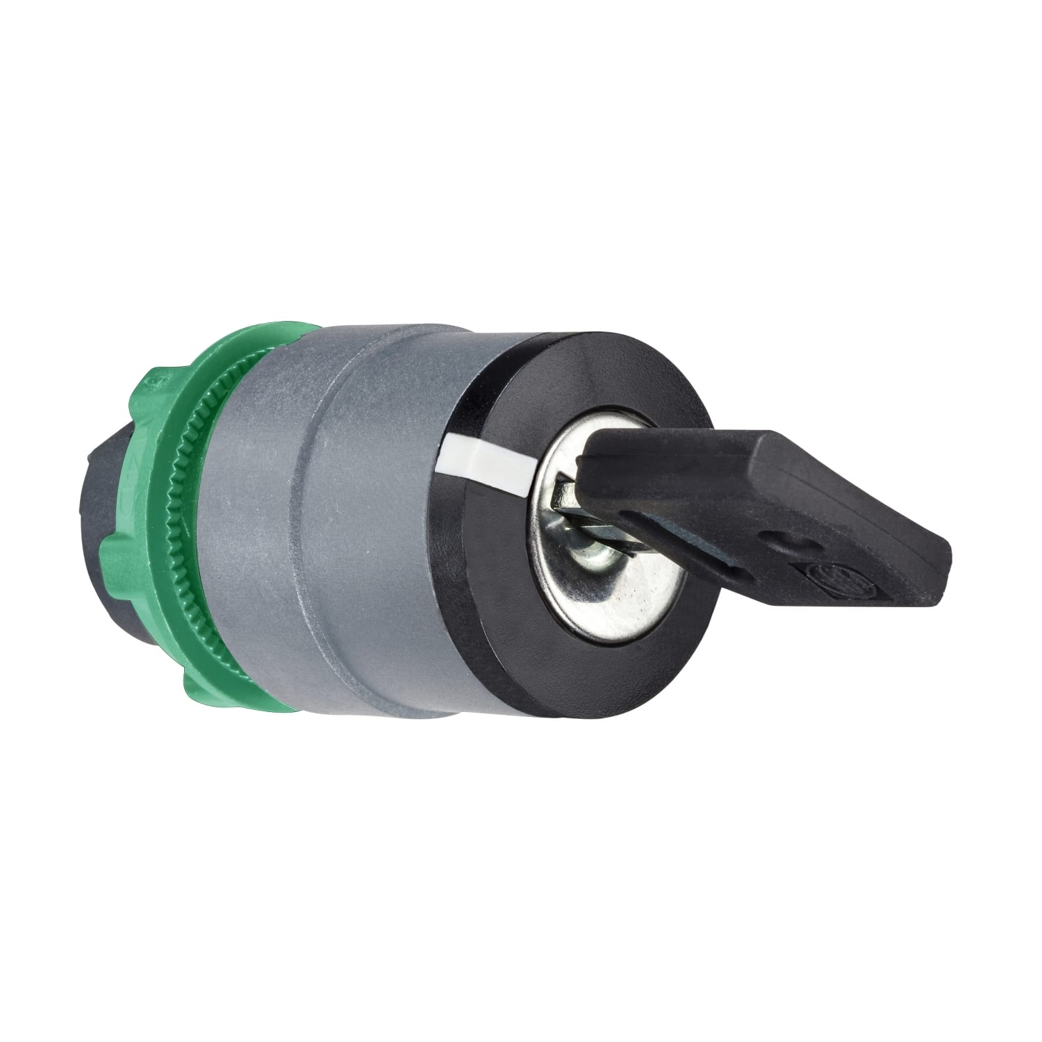 SCHNEIDER ELECTRIC - Testa selettore a chiave, Harmony XB5, plastica, nero, 22mm, chiave 455, 2 posizioni, fisse, estrazione a sinistra,ghiera grigia