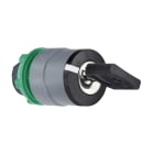 SCHNEIDER ELECTRIC - Testa selettore a chiave, Harmony XB5, plastica, nero,22mm, chiave 421E, 2 posizioni, con ritorno da destra a sinistra ghiera grigia
