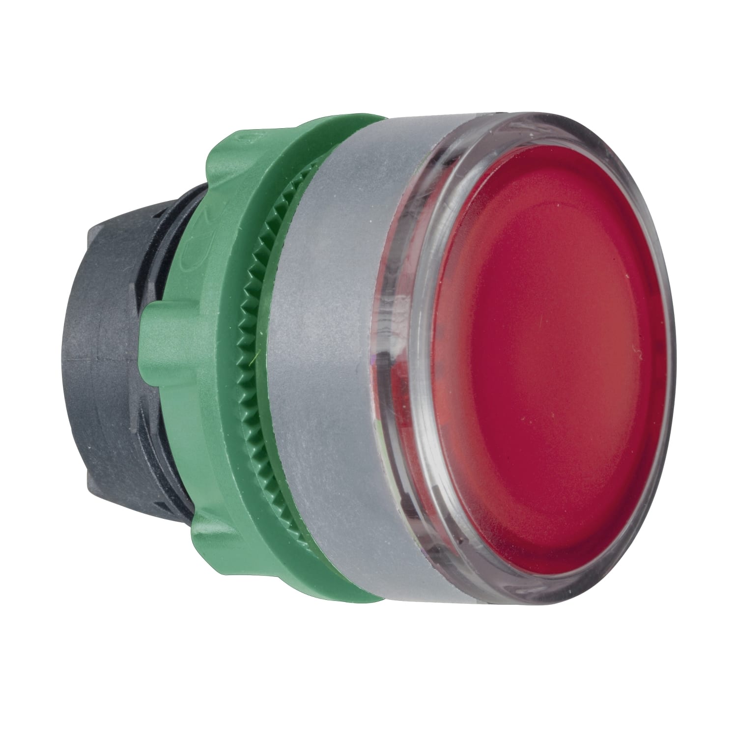SCHNEIDER ELECTRIC - Testa pulsante luminoso rosso ghiera grigia- per LED universale- Ø22