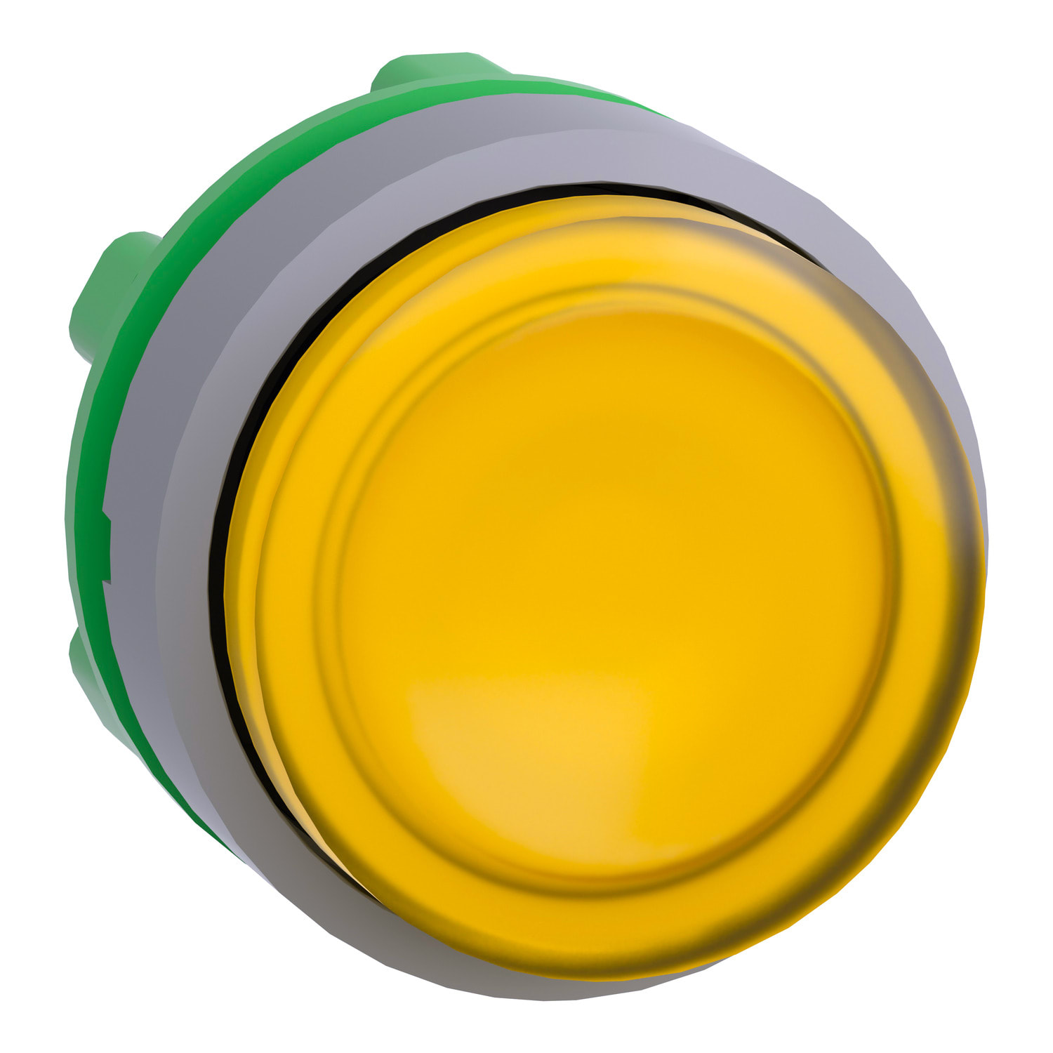 SCHNEIDER ELECTRIC - Testa pulsante luminoso giallo ghiera grigia- per LED universale - Ø22