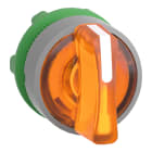SCHNEIDER ELECTRIC - Testa selettore luminoso, Harmony XB5,  plastica, leva arancione, 22mm, per LED universale, 3 posizioni fisse,ghiera grigia