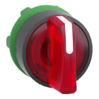 SCHNEIDER ELECTRIC - Testa selettore luminoso, Harmony XB5,  plastica, leva rossa, 22mm, per LED universale, 3 posizioni con ritorno al centro