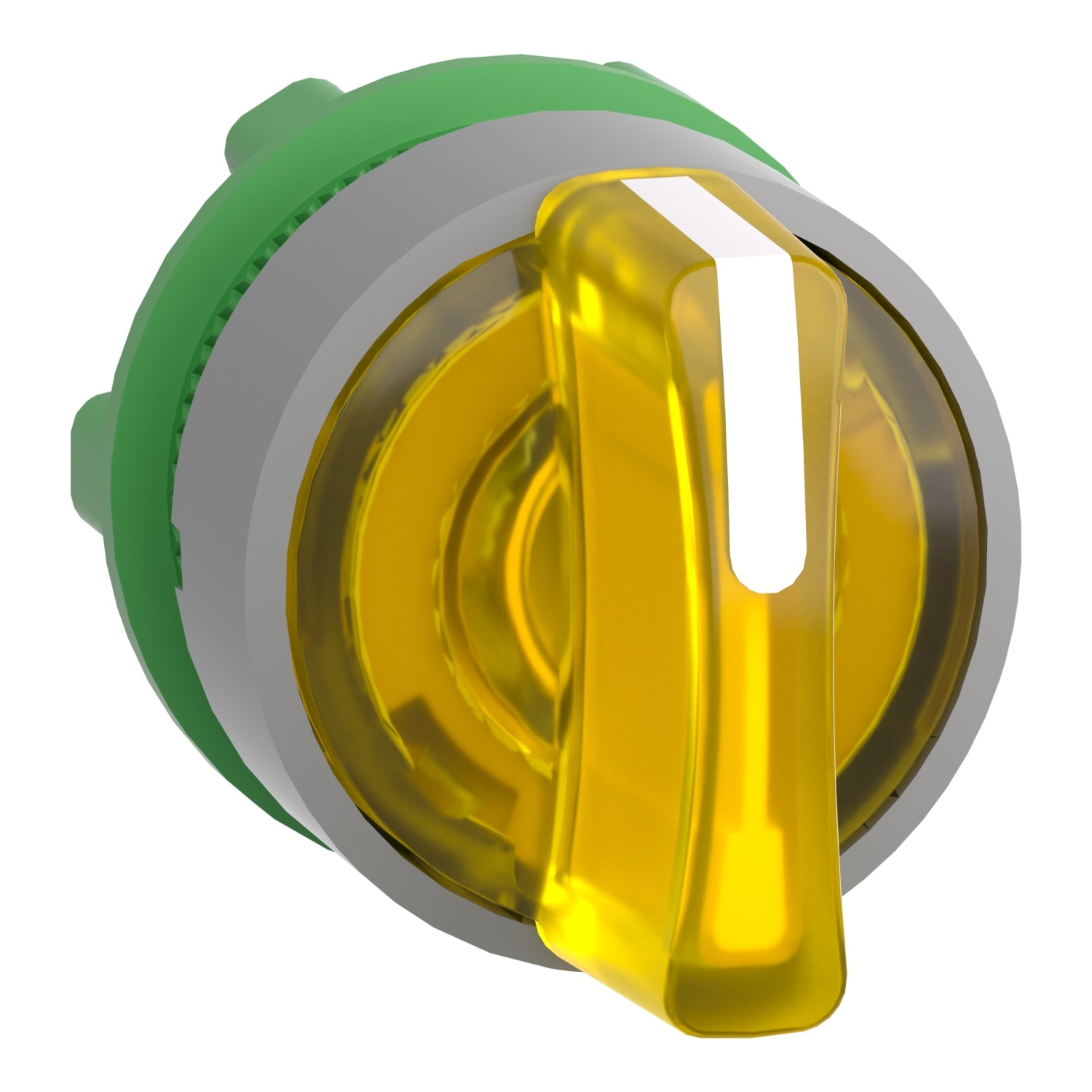 SCHNEIDER ELECTRIC - Testa selettore luminoso giallo- 3pos-ghiera grigia- per LED universale- Ø22