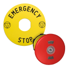 SCHNEIDER ELECTRIC - Testa pulsante arresto di emergenza luminoso, Harmony XB5, Harmony XALF, rosso Ø 40 pulsante luminoso con etichetta gialla