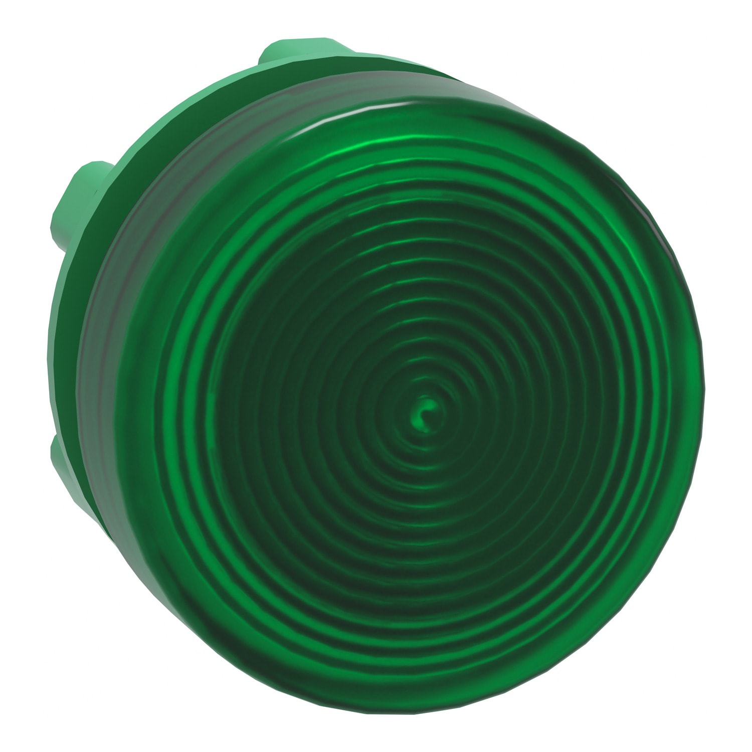 SCHNEIDER ELECTRIC - Testa lampada spia Ø22 - circolare - gemme striate verde- per LED universale