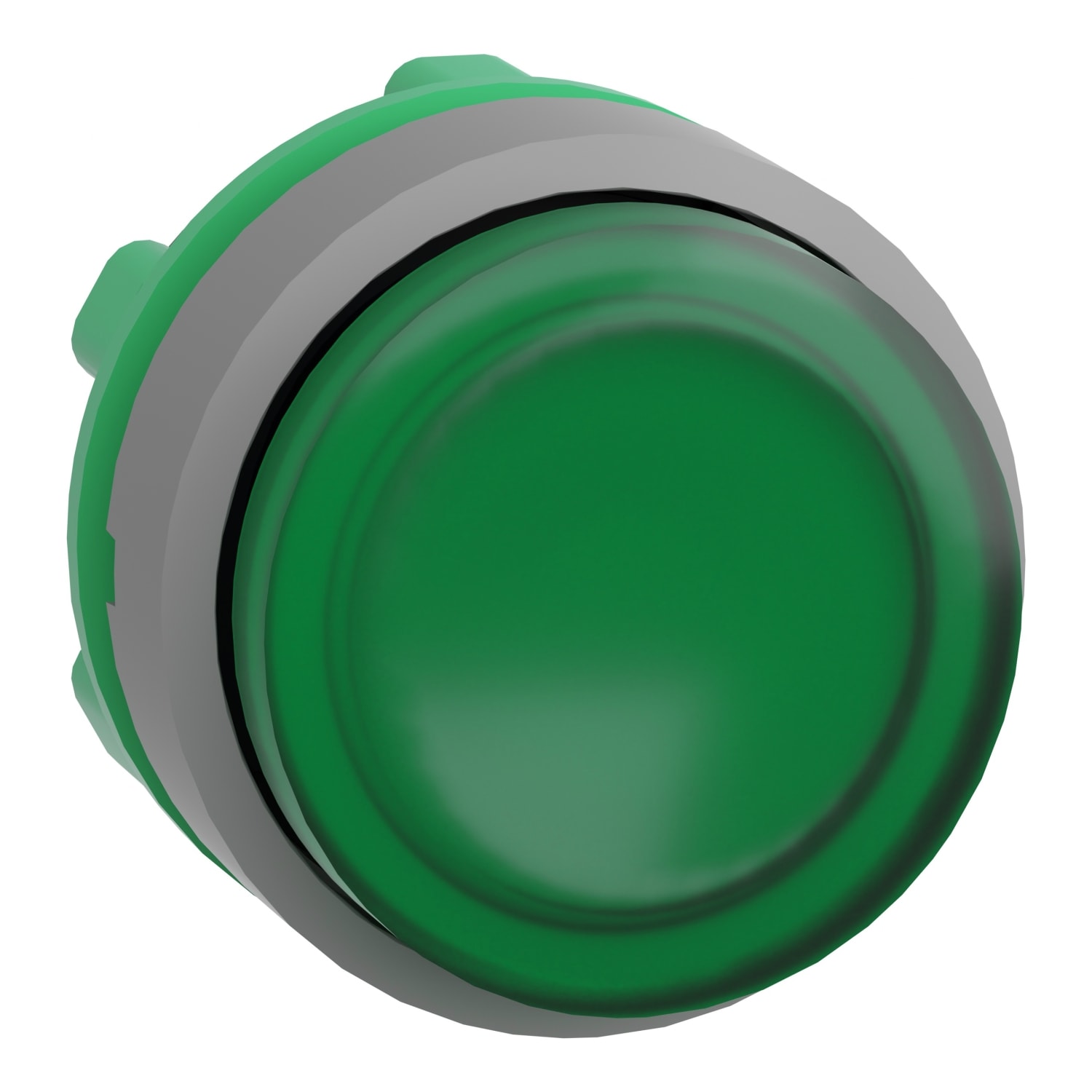 SCHNEIDER ELECTRIC - Testa pulsante luminoso verde ghiera grigia- per LED universale- Ø22