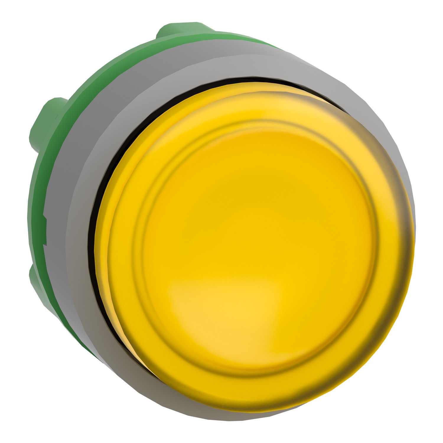 SCHNEIDER ELECTRIC - Testa pulsante luminoso giallo ghiera grigia- per LED universale- Ø22