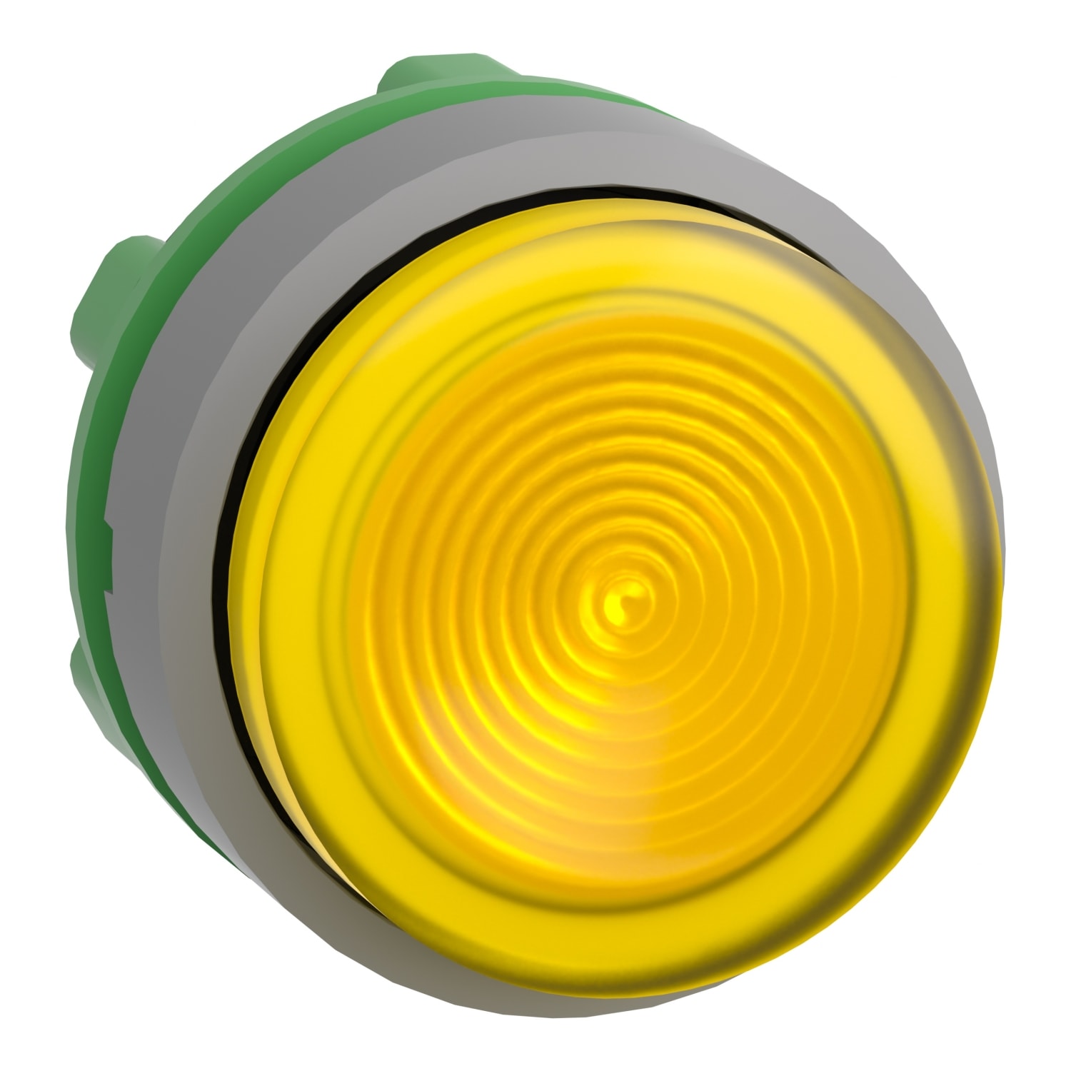 SCHNEIDER ELECTRIC - Testa pulsante luminoso giallo ghiera grigia- per LED universale- Ø22