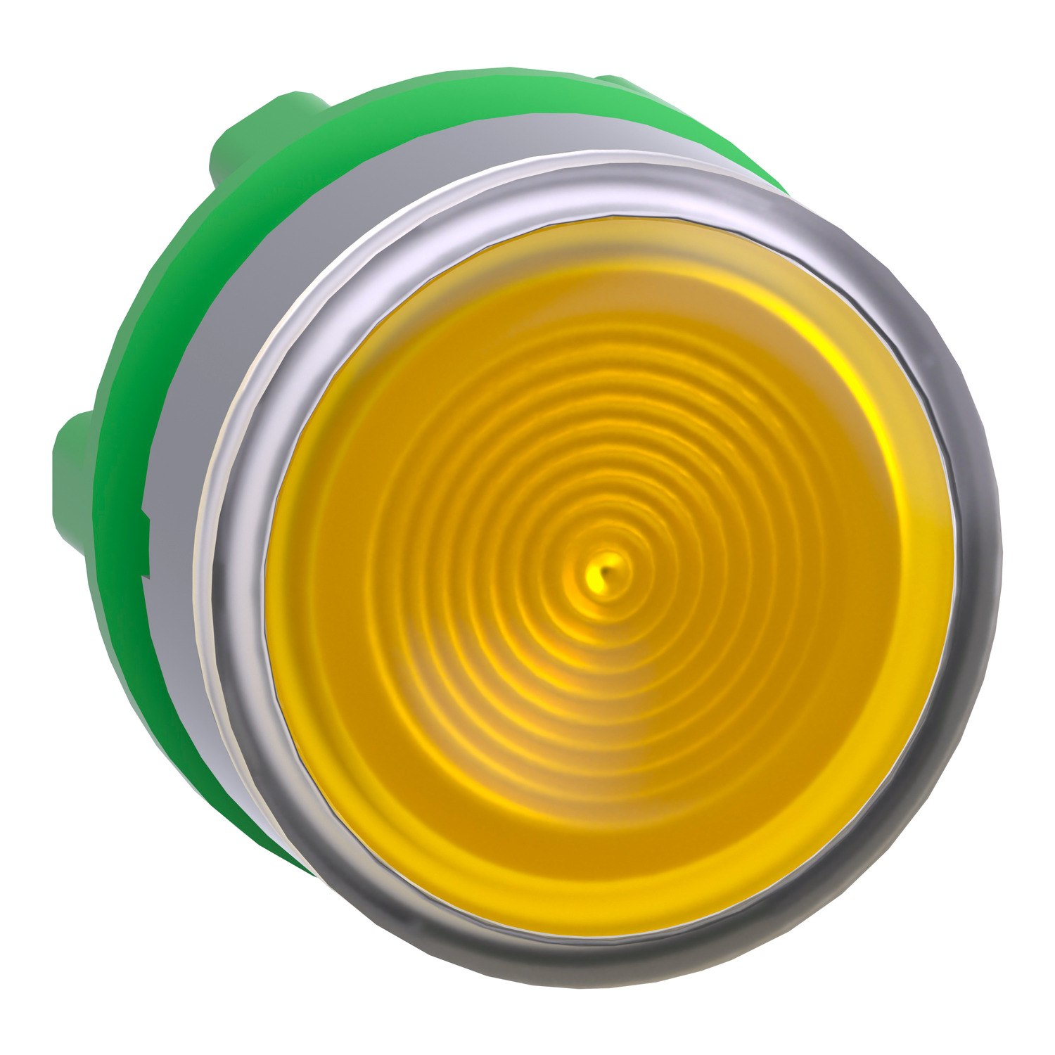 SCHNEIDER ELECTRIC - Testa pulsante luminoso giallo ghiera grigia- per LED universale- Ø22