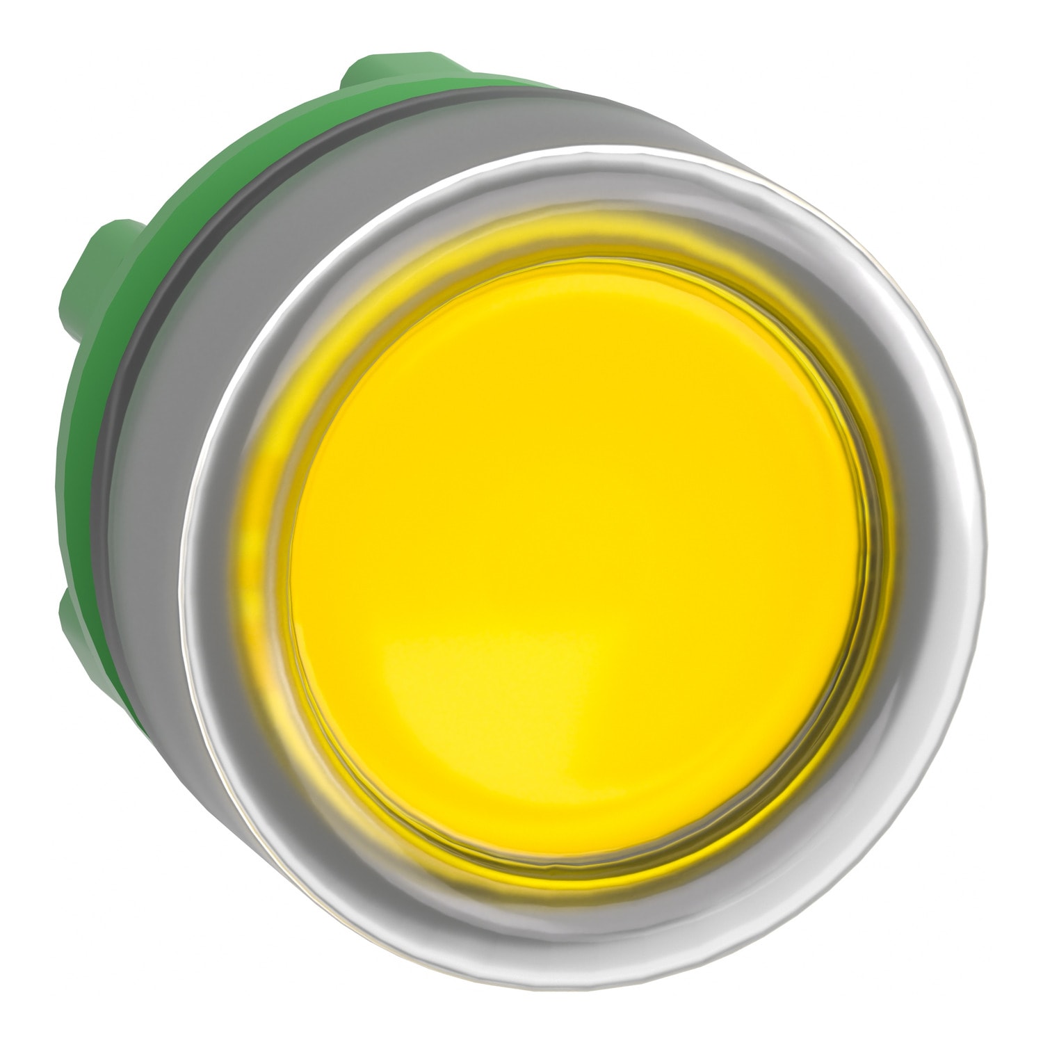 SCHNEIDER ELECTRIC - Testa pulsante luminoso giallo ghiera grigia- per LED universale- Ø22