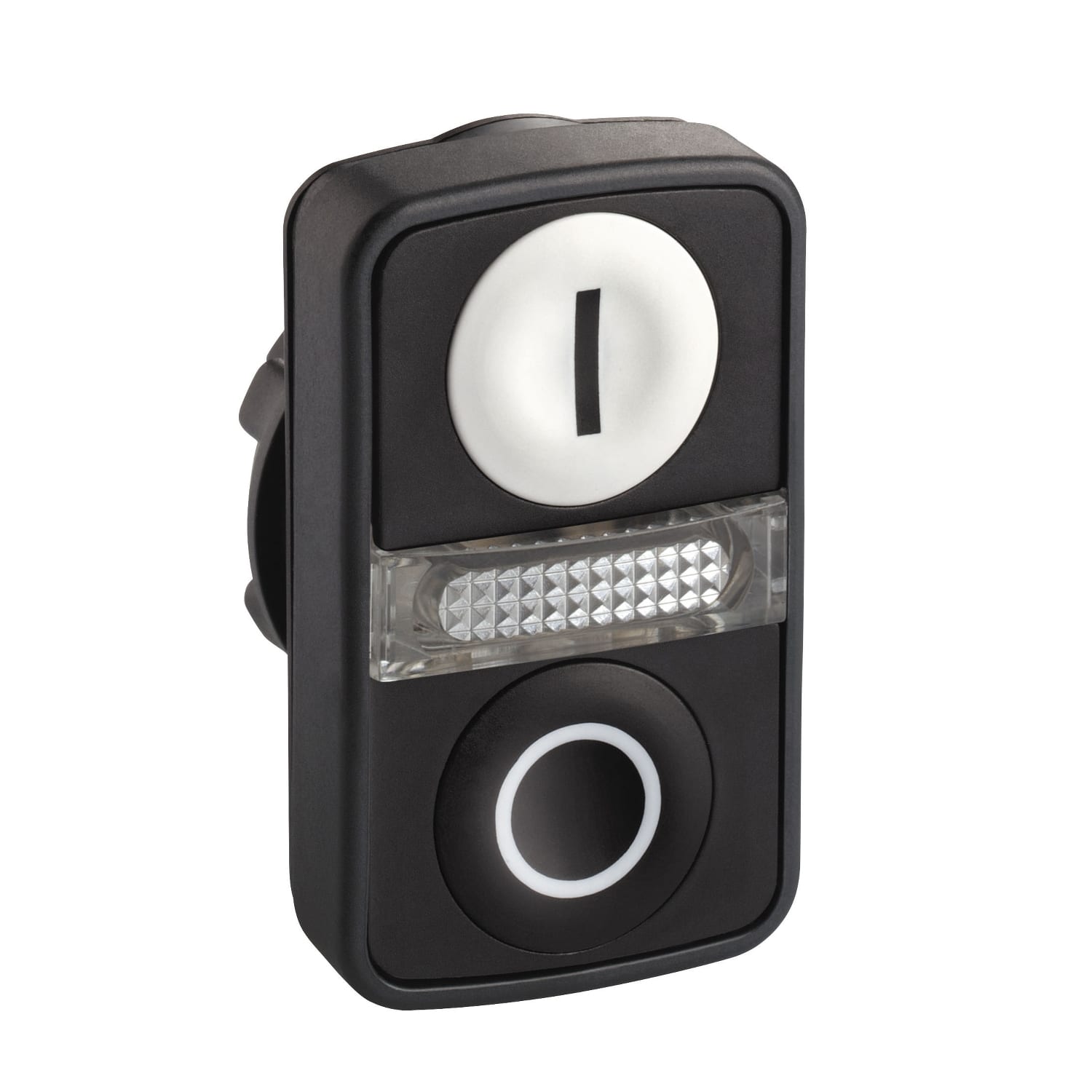 SCHNEIDER ELECTRIC - Testa pulsante doppio Ø22 - bianco + nero - 0/I