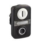 SCHNEIDER ELECTRIC - Testa pulsante doppio Ø22 - bianco + nero - 0/I