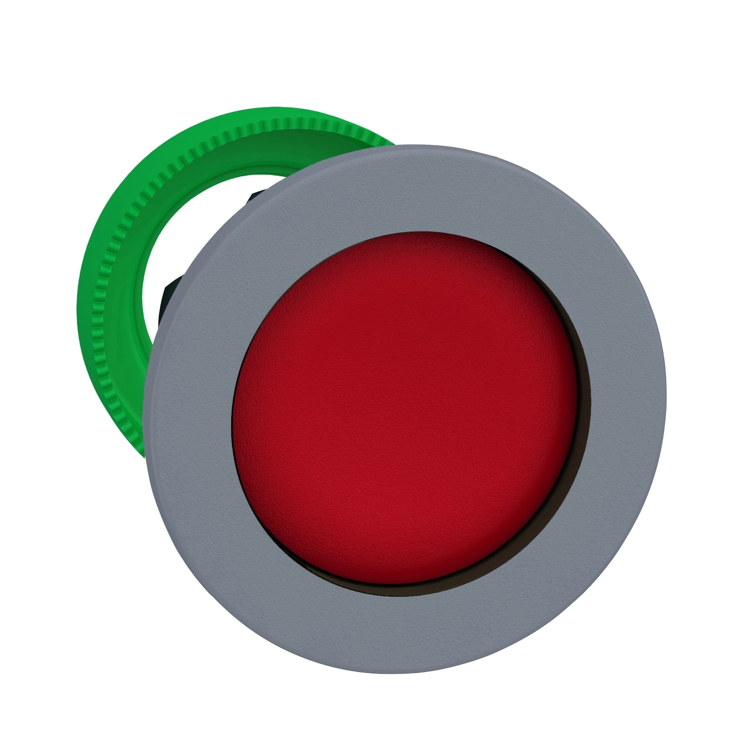 SCHNEIDER ELECTRIC - Harmony XB5, testa pulsante filopannello, plastica, guardia alta, rosso, 30mm, ad impulso, senza marcatura, ghiera grigia