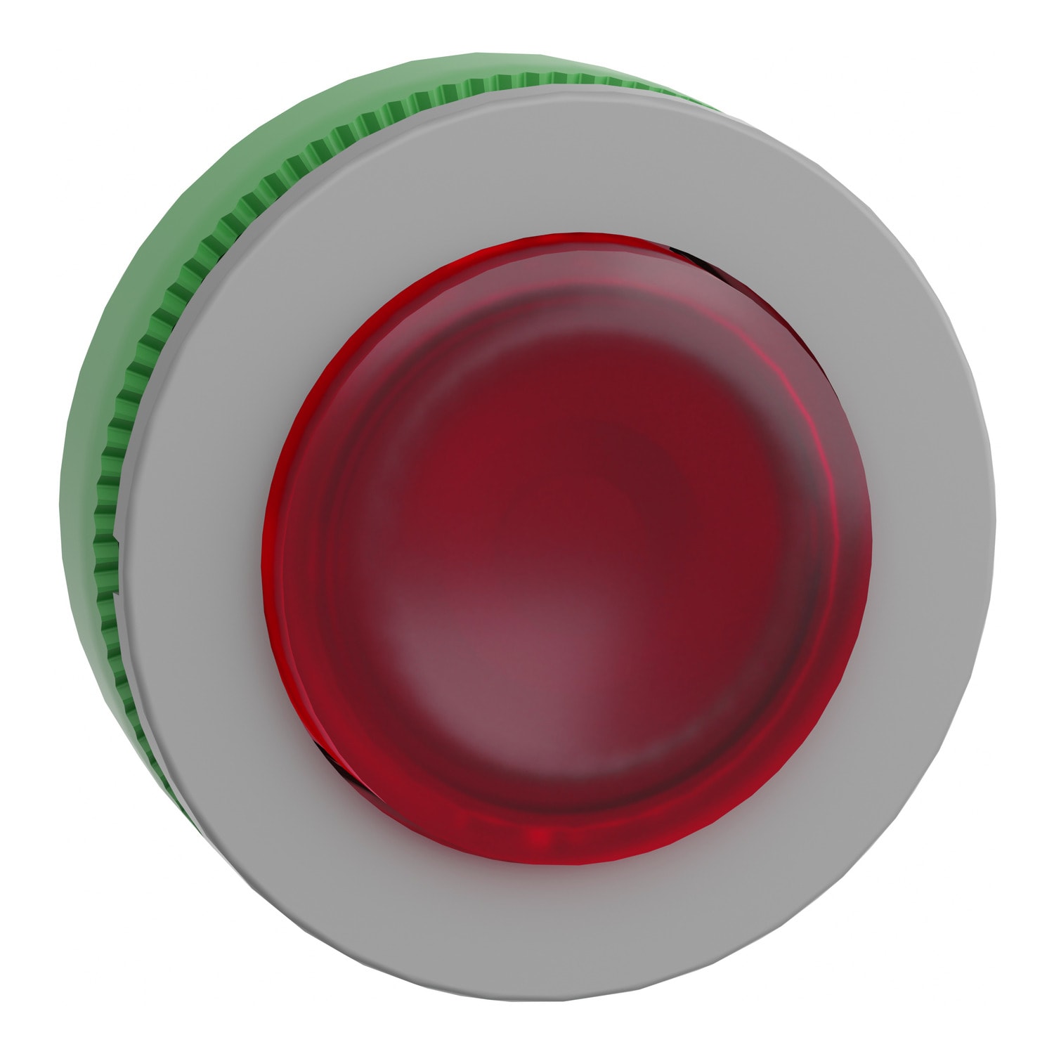 SCHNEIDER ELECTRIC - Testa pulsante luminoso rosso aggancio filopannello- ghiera grigia- per LED universale- Ø30