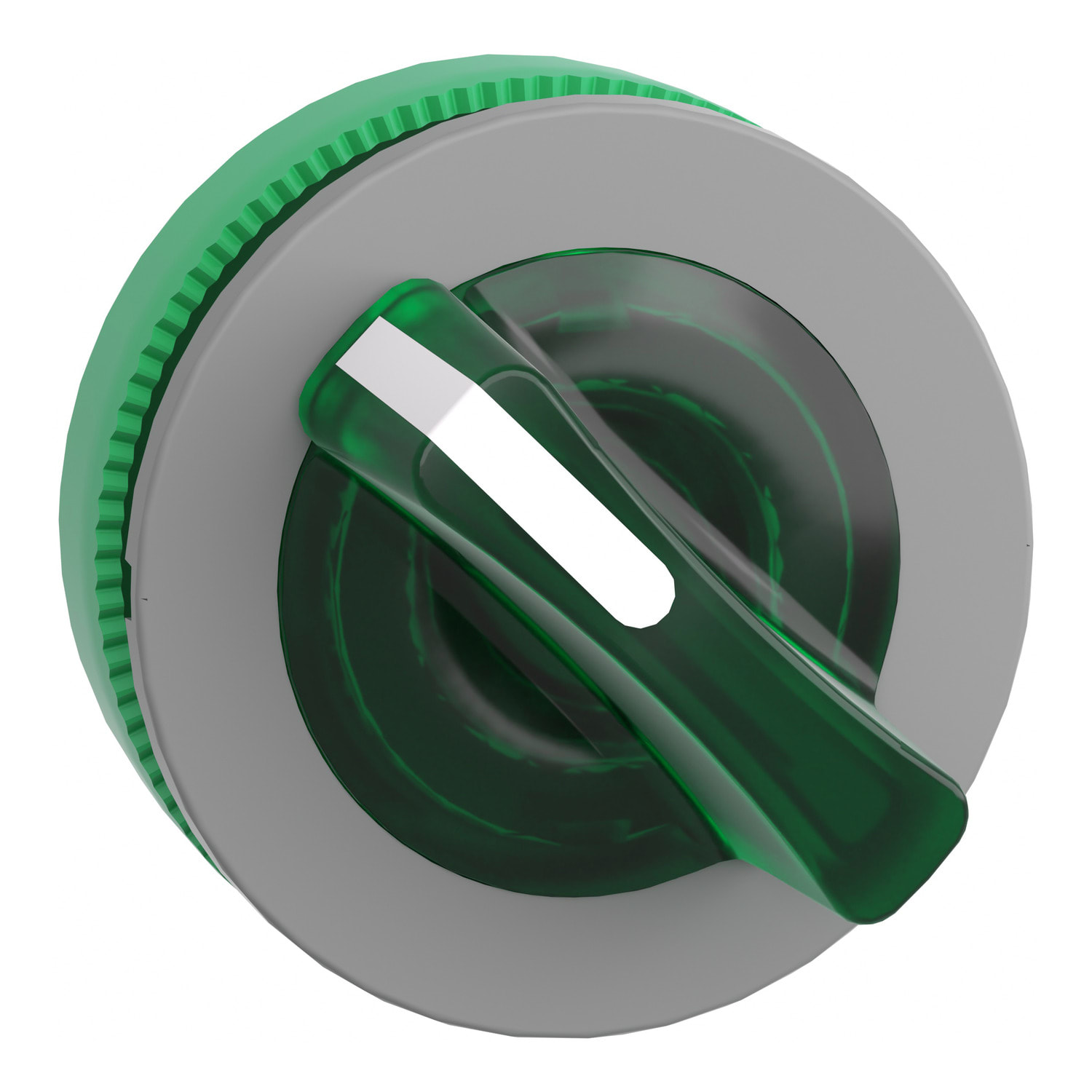 SCHNEIDER ELECTRIC - Testa selettore luminoso, Harmony XB5, filopannnello 30mm, plastica, leva verde, per LED universale, 2 posizioni fisse, ghiera grigia