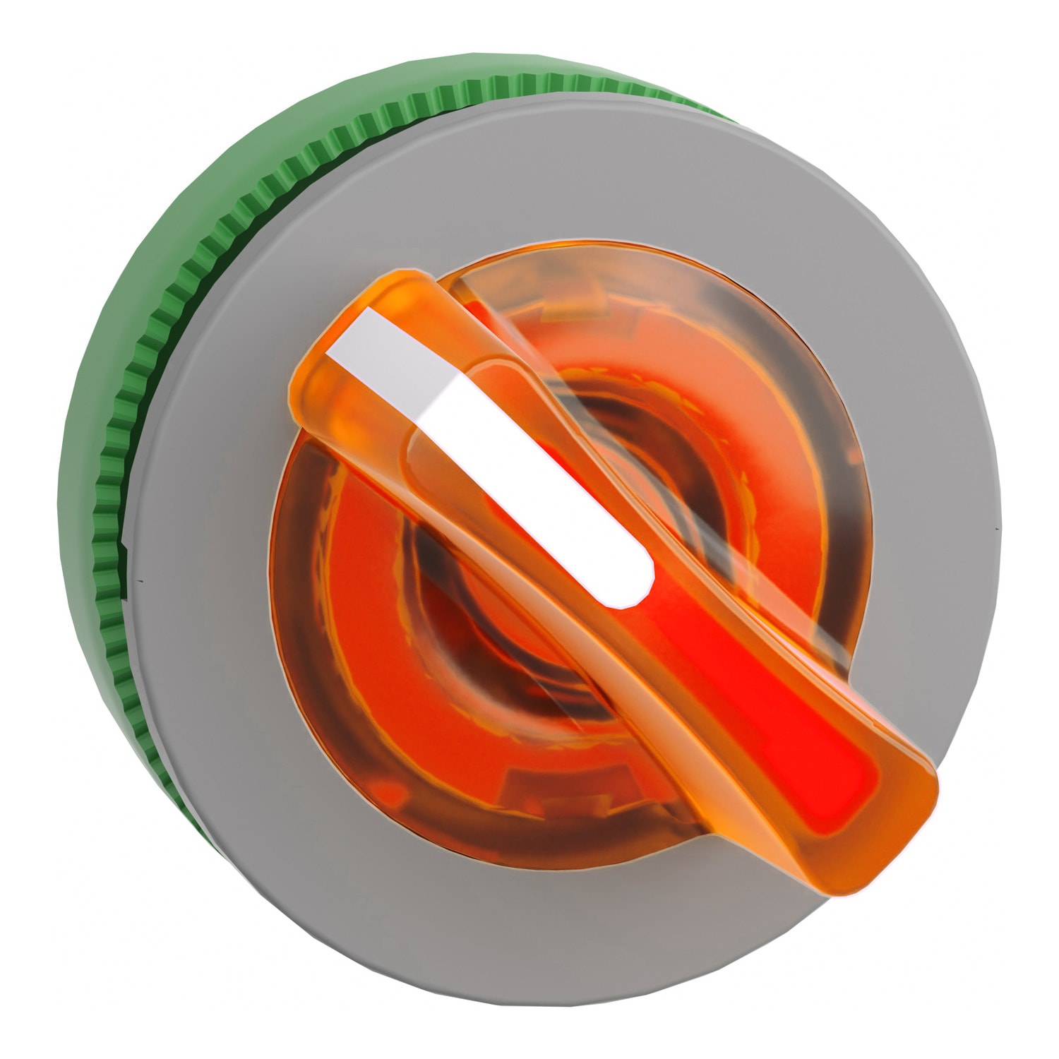 SCHNEIDER ELECTRIC - Testa selettore luminoso, Harmony XB5, filopannnello 30mm, plastica, leva arancione, per LED universale, 2 posizioni fisse, ghiera grigia