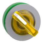 SCHNEIDER ELECTRIC - Testa selettore luminoso, Harmony XB5, filopannnello 30mm, plastica, leva gialla, per LED universale, 2 posizioni con ritorno, ghiera grigia