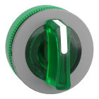 SCHNEIDER ELECTRIC - Testa selettore luminoso, Harmony XB5, filopannnello 30mm, plastica, leva verde, per LED universale, 3 posizioni con ritorno al centro,ghiera grigia