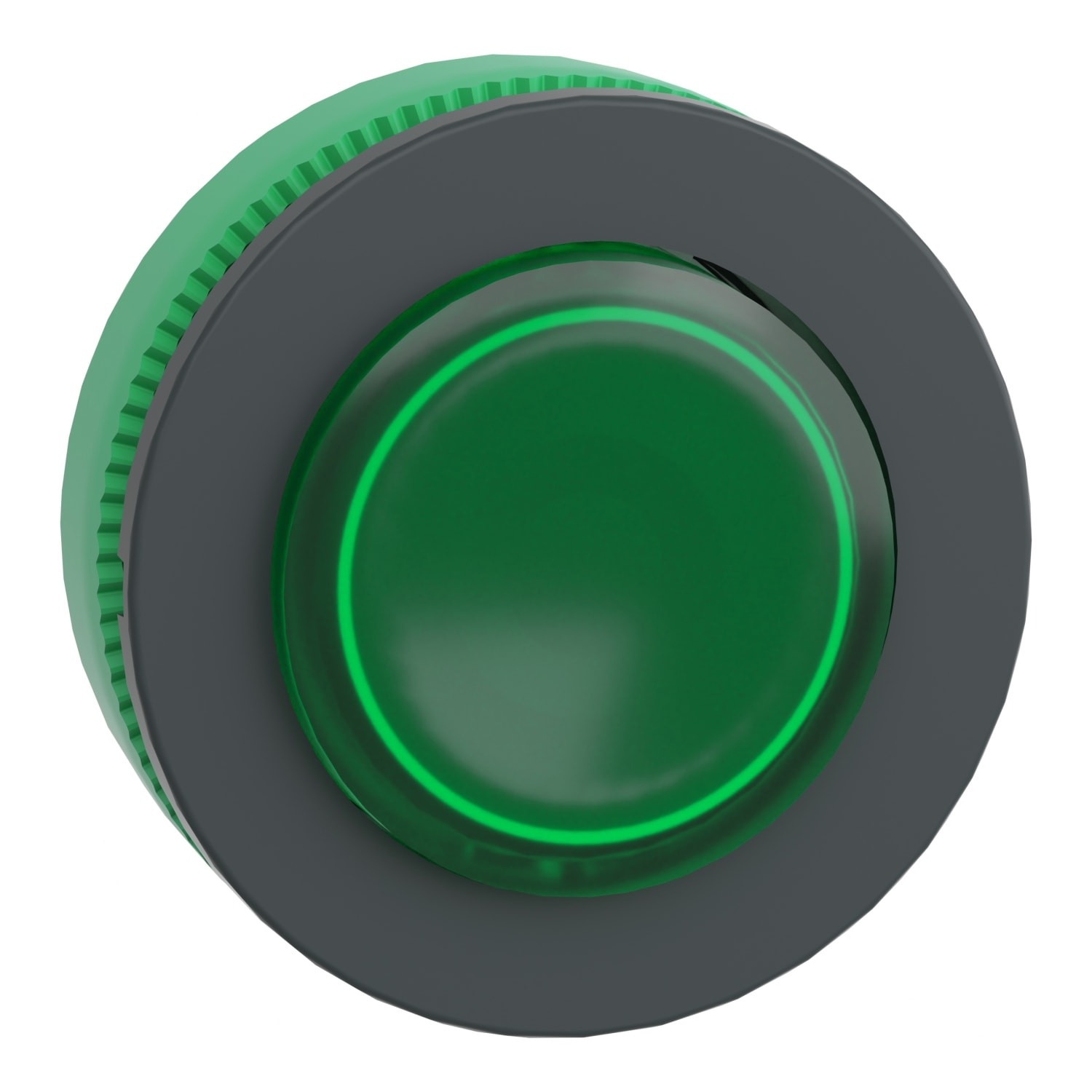 SCHNEIDER ELECTRIC - Testa pulsante luminoso verde sporgente filopannello Ø30- per LED universale