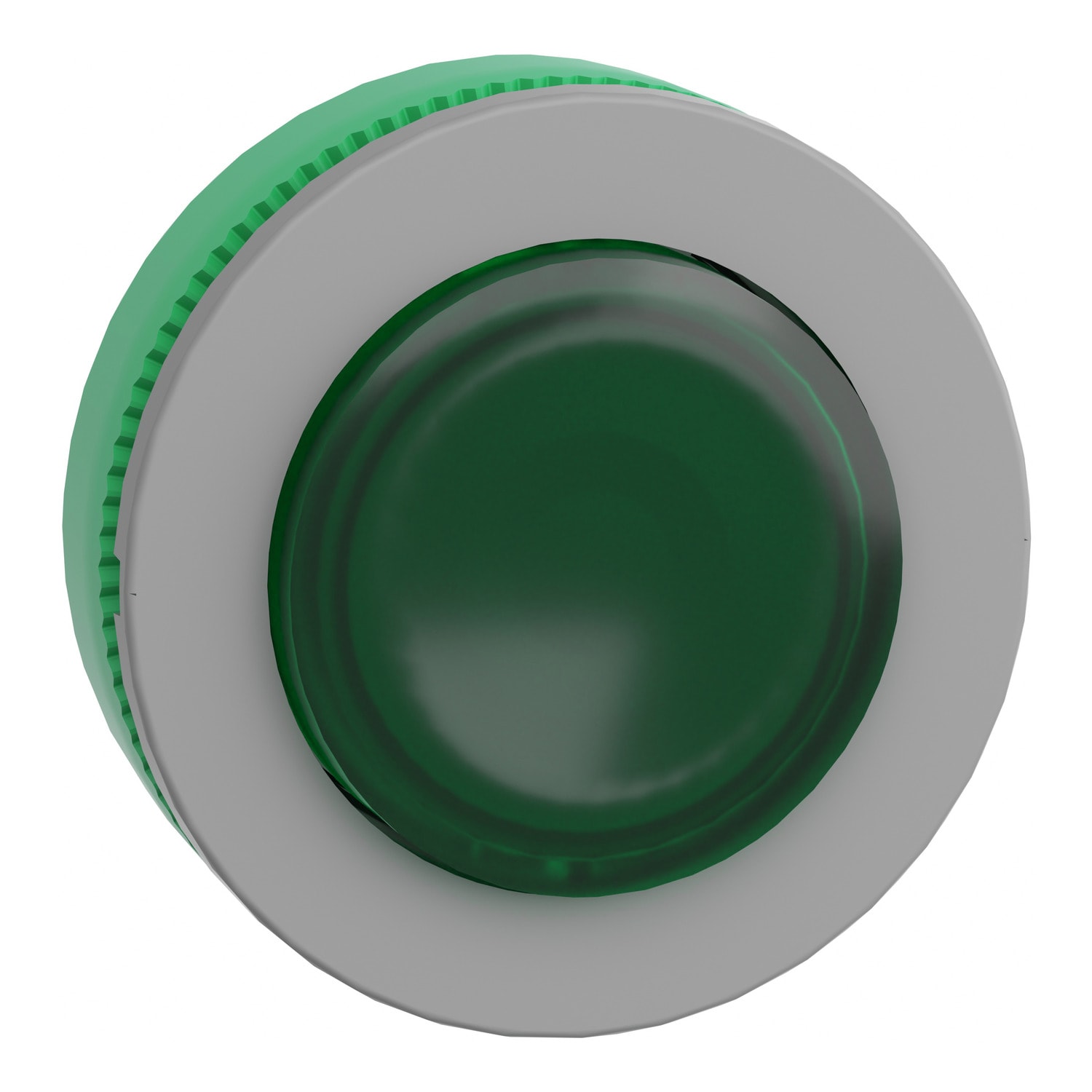 SCHNEIDER ELECTRIC - Testa pulsante luminoso verde filopannello ghiera grigia- per LED universale- Ø30