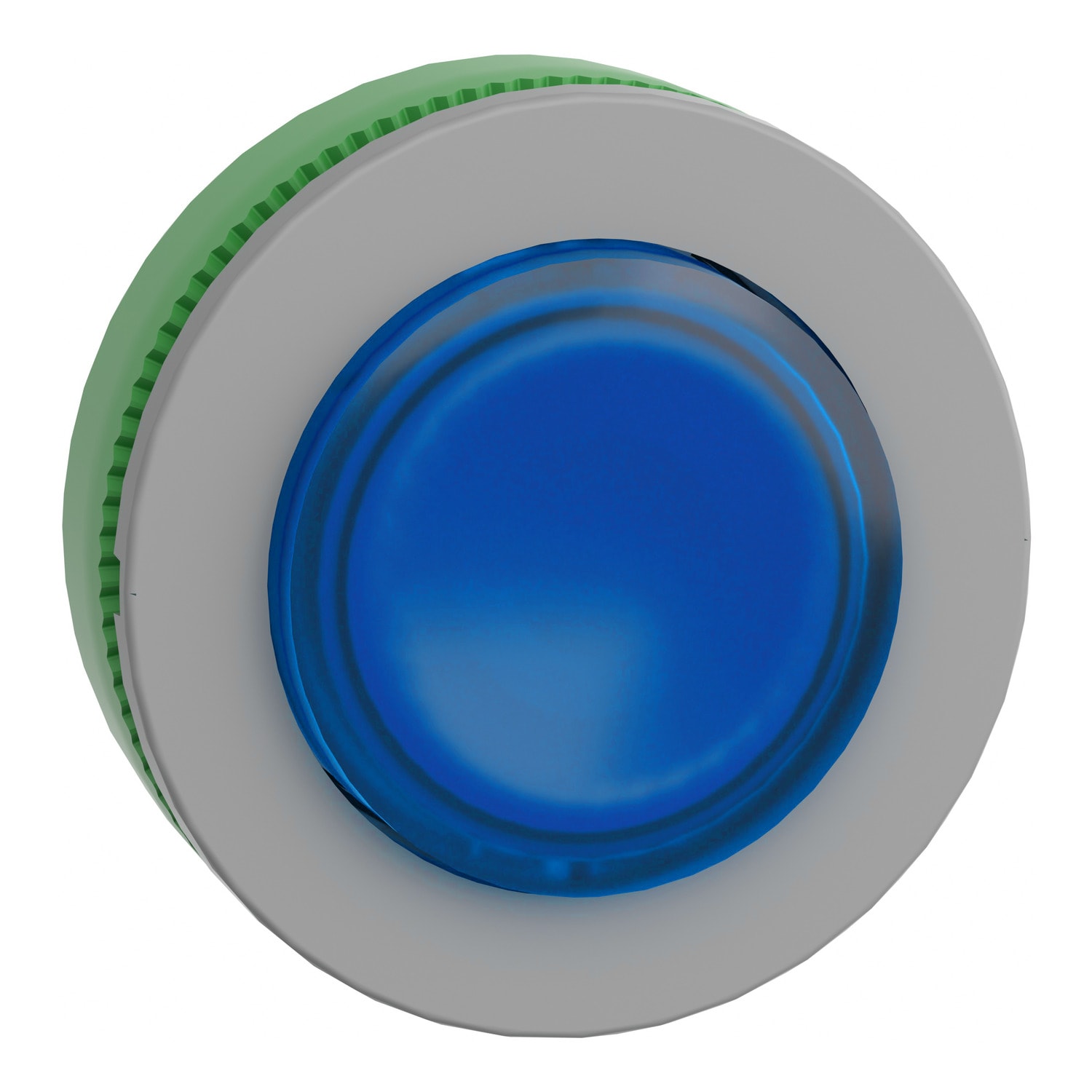 SCHNEIDER ELECTRIC - Testa pulsante luminoso blu filopannello ghiera grigia- per LED universale- Ø30