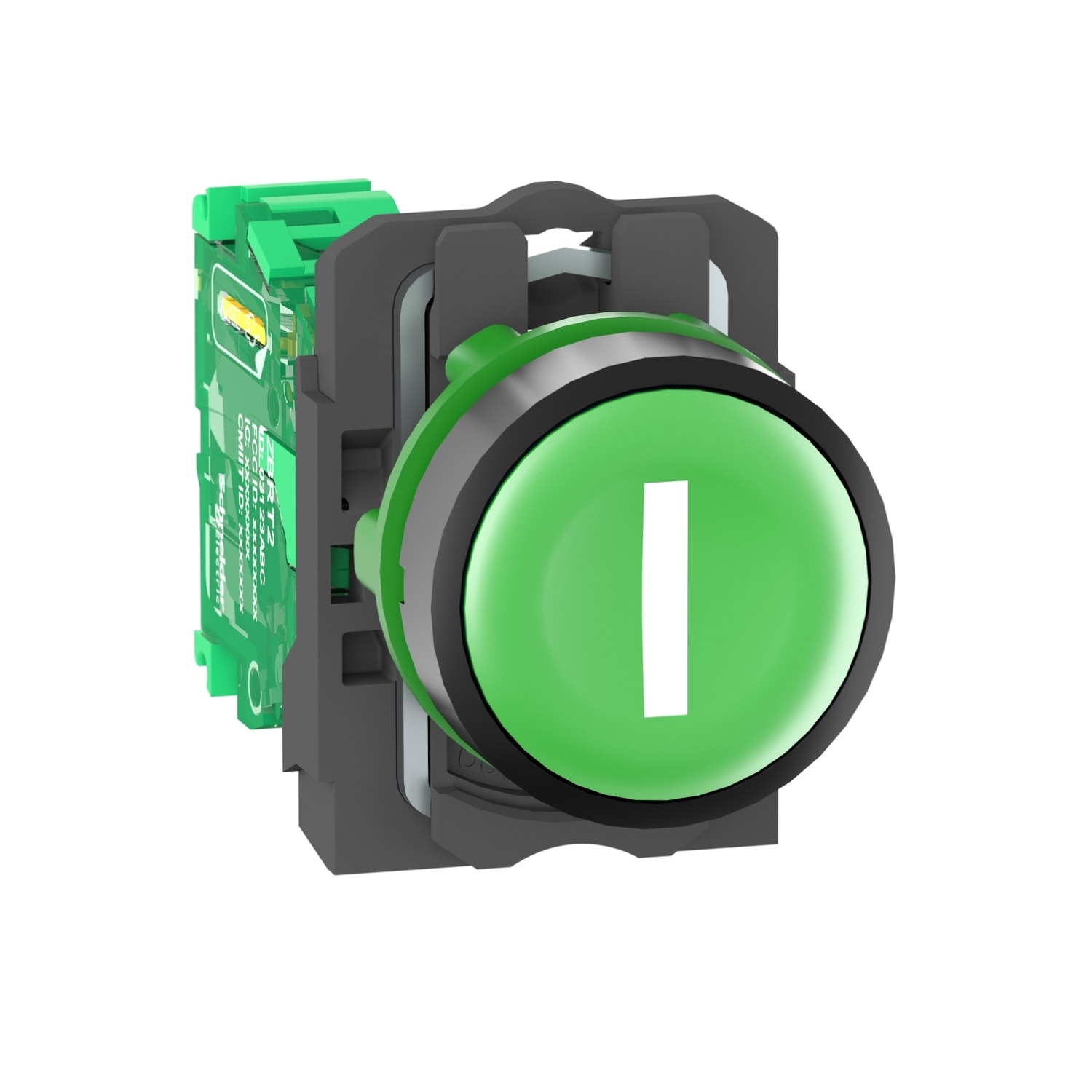 SCHNEIDER ELECTRIC - Pulsante trasmettitore completo ZB5R, capsula verde, simbolo I