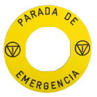 SCHNEIDER ELECTRIC - Etichetta gialla 'parada de emergencia' Ø60mm da utilizzare con guardia zbz3605