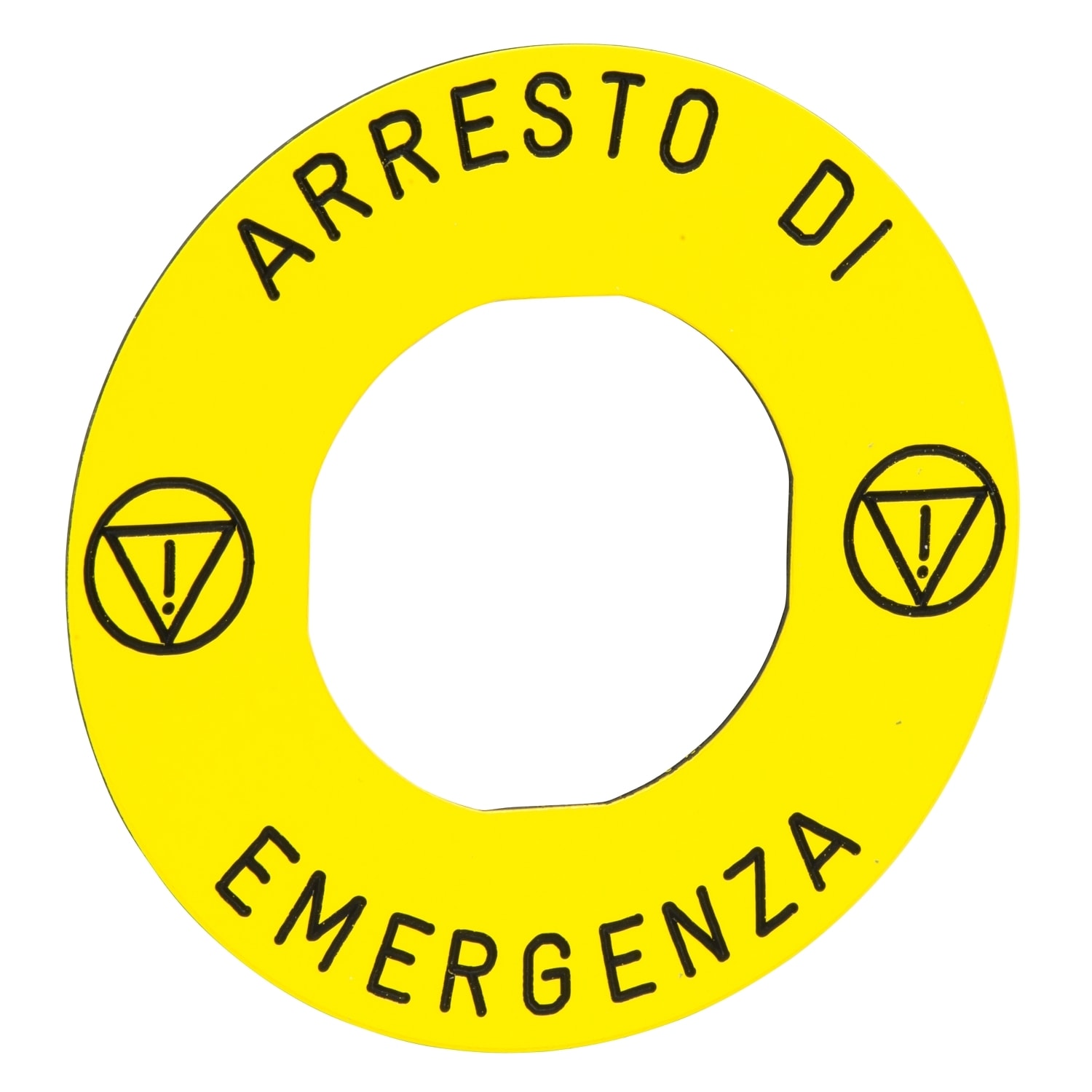 SCHNEIDER ELECTRIC - Etichetta gialla ''arresto emergenza''