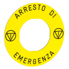 SCHNEIDER ELECTRIC - Etichetta gialla ''arresto emergenza''