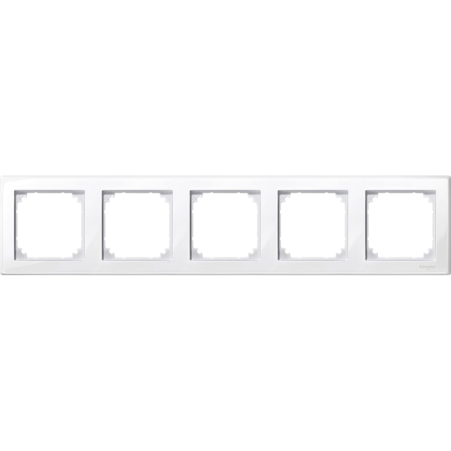 SCHNEIDER ELECTRIC - Cornice Serie civile, SpaceLogic KNX, Interruttori Merten System M, M_SMART Bianco Brillante 5 posti