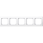 SCHNEIDER ELECTRIC - Cornice Serie civile, SpaceLogic KNX, Interruttori Merten System M, M_SMART Bianco Brillante 5 posti