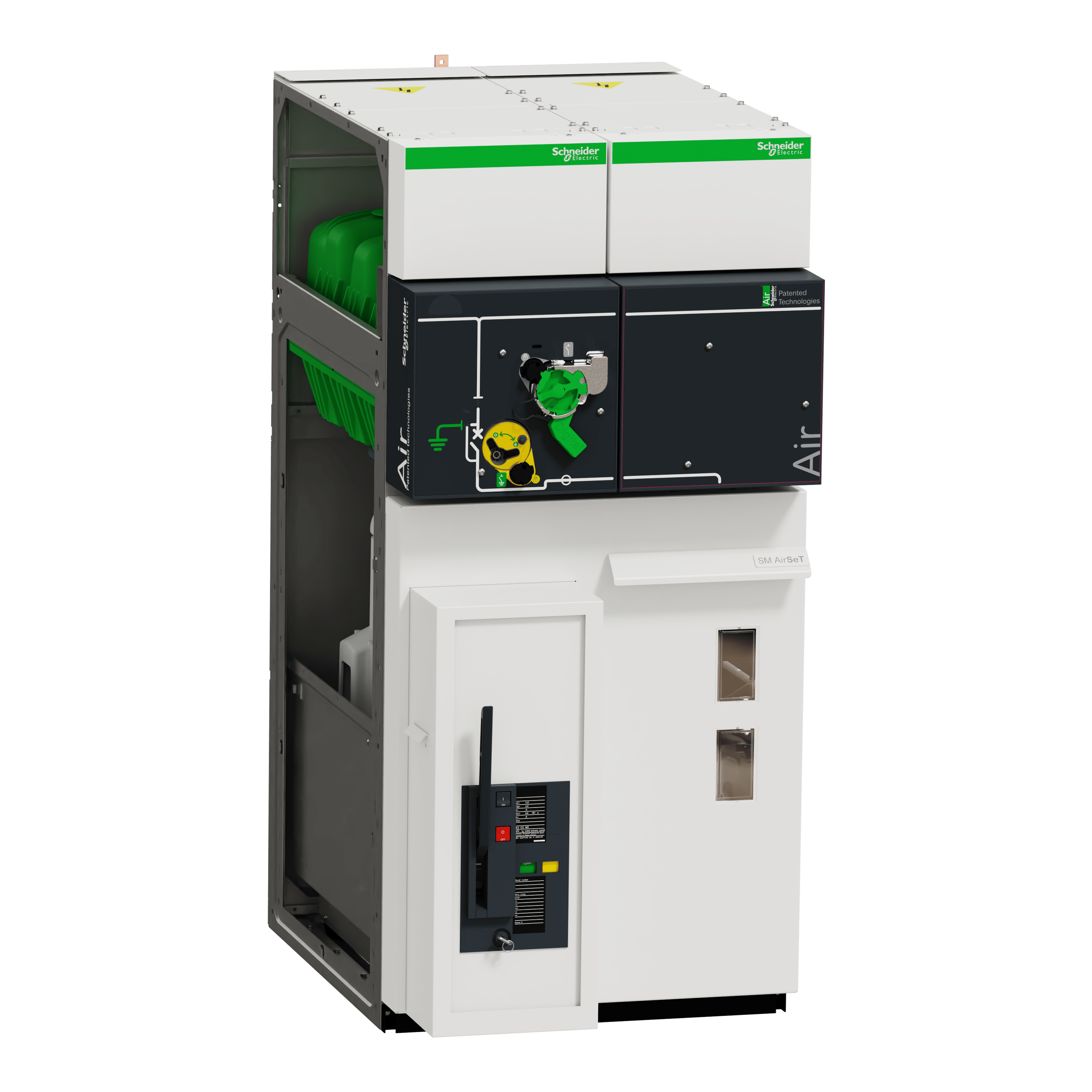 SCHNEIDER ELECTRIC - Quadro MT secondaria isolato in aria, SM AirSeT, 24kV, DMVL-D, dx, AFL, 12,5kA 1s, 15kV, CDT manuale, 3xCT 100A con TV, P3