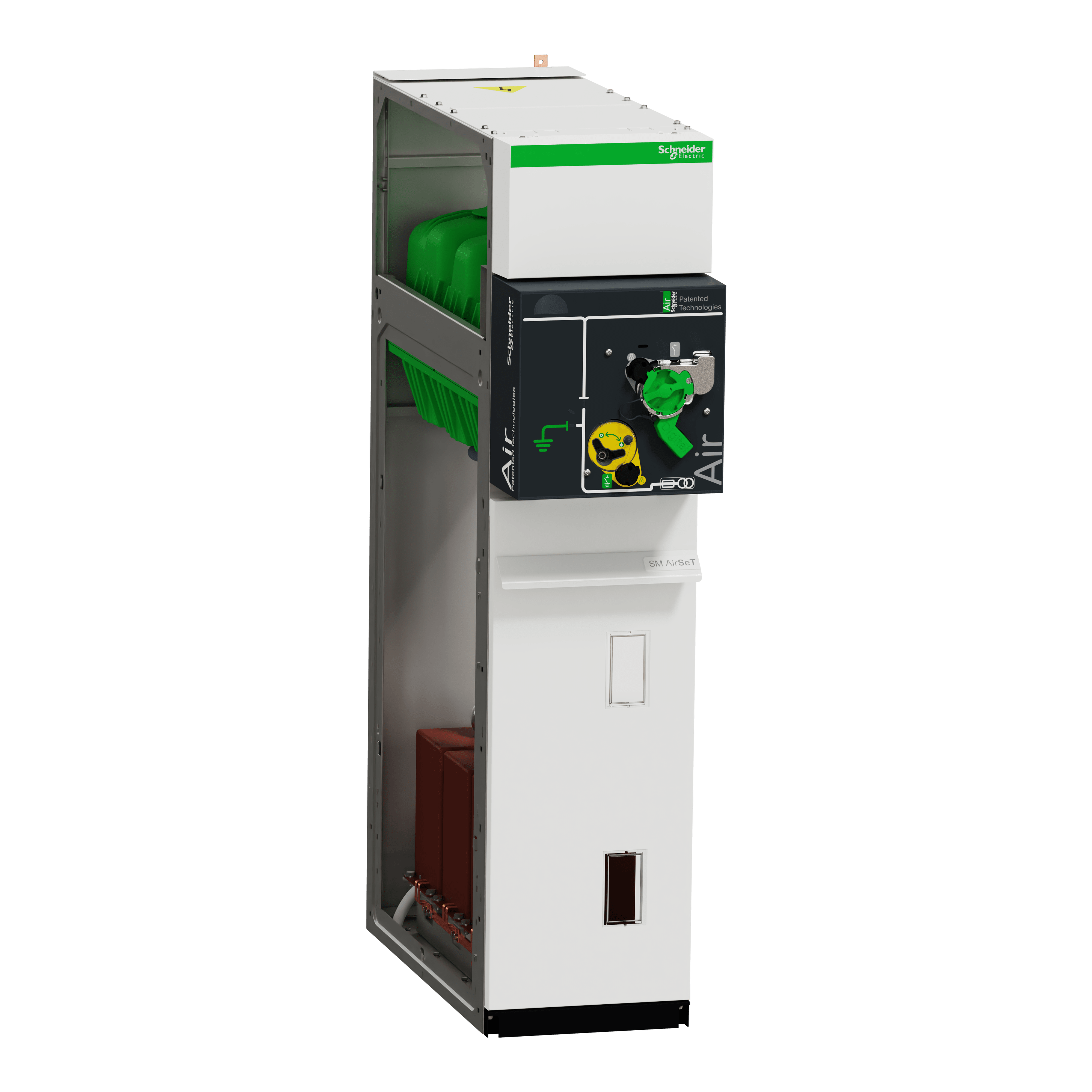 SCHNEIDER ELECTRIC - Quadro MT secondaria isolato in aria, SM AirSeT, CM, 24kV, 16kA 1s, AFL, 12,5kA 1s, 20kV, CDTS, larghezza 375mm